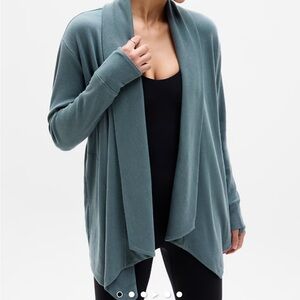 Athleta Gray Textured Cardigan
